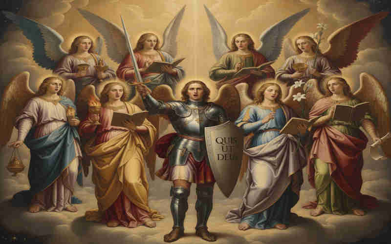 arcángel San Miguel, Coro Angélico de los Arcángeles, imagen de San Miguel imagen del coro de los arcángeles.