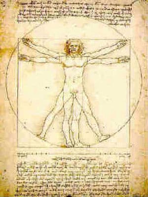 estrella pentagonal, caminar sobre las aguas, hombre de vitrulio