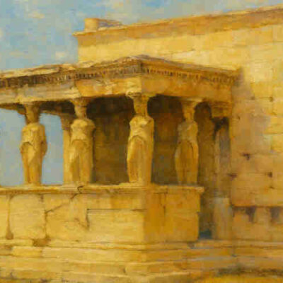 adquirir virtudes, virtudes teologales, las cariátides esculturas femeninas que sostienen el templo